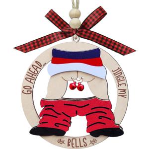 Funny Christmas Ornaments 2025, Exchange Funny Ornaments for Adults, Naughty Ugly Christmas Tree Ornaments Wooden, Inappropriate Dirty Santa Ornament - Unique Christmas Ornaments