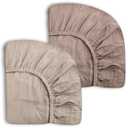 Crib Sheets for Baby Boy Girl 2 Pack, Fitted Crib Mattress Sheet 28" x 52", Muslin Toddler Bedding with Neutral Style, Nursery Bedding Essentials (Beige & Vintage Taupe)