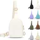 VOROLO Small Sling Bag For Men and WomenCrossbody Bags For Women with Ajustable Strap Trendy Cross body Bag Beige