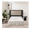 TSUTOMI Bed Skirt Queen Size Ruffled Bed Skirt with Split Corners, Queen Bed Skirt 14 Inch Drop, Queen Size Bed Skirt Ivory for Ruffled Bed Skirt with Split Corners, Bed Skirt Queen Size