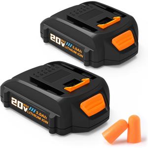 2Pack 3.0Ah Battery Replacement for 20V PowerShare Lithium Battery for WA3520 WA3525 WA3575 WG151s WG155s WG251s WG255s WG540s WG545s WG890 WG891