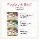 Purina Fancy Feast Grilled Wet Cat Food Poultry and Beef Collection Wet Cat Food Variety Pack - (Pack of 30) 3 oz. Cans