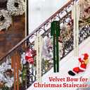 2 x Large Velvet Christmas Bow 23.6x15.7 Inch Vintage Christmas Tree Topper Bows Christmas Staircase Wreath Bows for Xmas Fireplace Decoration (6, Classic Color)