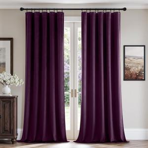 MIULEE Purple Orchid Velvet Curtains 84 Inch Long Luxury Super Soft Thermal Insulated Blackout Curtains Room Darkening Drapes Rod Pocket Design for Bedroom Living Room Set of 2 Panels, W40 x L84 Inch