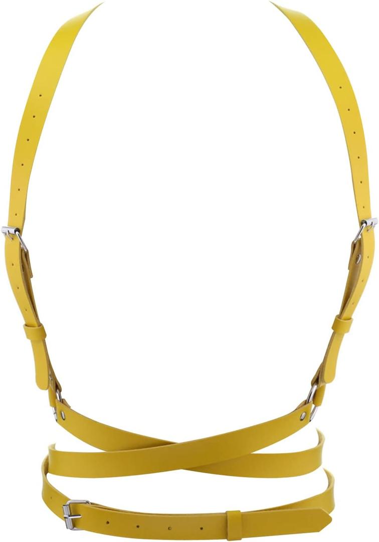eYLun Women Leather Punk Waist Harness Belt, Adjustable