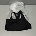 3 Packs Ribbed Racerback Tanks with Built in Bra for Women -Womens Seamless Crop Tops Camisole Sport Bra (Medium, Black+white+grey 3packs)