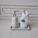 White Hand Soap Dispenser Ceramics Bottles with Elegant Pump Top Bathroom Empty Shampoo Bottles 10oz/300ml