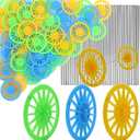 Delinx 60PCS Plastic Project Wheels with 2 mm Hole and 30 PCs Shaft Rods,100 mm Round Rod Axles for Science Engineering Car STEM Projects RC Truck Boat Helicopter Model