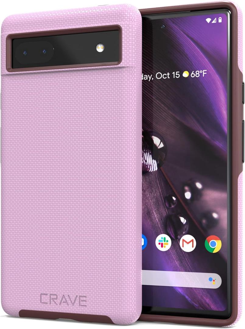 Crave Dual Guard for Google Pixel 6a Case, Shockproof Protection Dual Layer Case for Google Pixel 6a - Lilac