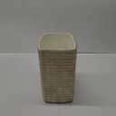 Polytree Bathroom Trash Can 1.8 Gallon Small Kitchen Garbage Can,Decor Wastebasket for Bedroom Office,Resin Hand-Carved Bamboo Wicker,Farmhouse White