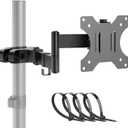 PUTORSEN Universal VESA Pole Mount, Full Motion TV Pole Mount Fits 17 to 32 inch Screens, with Removable 75mm and 100mm VESA Plate, Vesa Mount Arm Holds up to 8kg/17.6lbs, Black