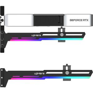 upHere 5V 3PIN Addressable RGB Graphics Card GPU Brace Support Video Card Sag Holder,Built-in 5V ARGB Strip,Adjustable Length and Height Support,G276ARGB