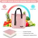 PATIKIL Insulated Lunch Bag Reusable Large Lunch Bag for Women & Men Thermal Lunch Box Leakproof Cooler Tote Bag with Side Pockets for Adults Picnic Office Work, Pink (10.6"x6"x11")
