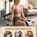 Knee Massager, 3-in-1 Cordless Portable Massager, 3 Vibration Modes and 3 Heating Levels, LED Screen with Adjustable Straps for Family and Friends (Snow-white)