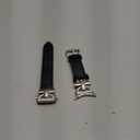 Wearlizer Leather Bands Compatible with Google Pixel Watch 4/3 41mm/Pixel Watch 2/1 Band Women, Dressy Designer Slim Leather Strap with D-Shape Metal Buckle for Pixel Smartwatch Accessories (Black/Champagne Gold)