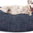 MIXJOY Orthopedic Dog Bed Comfortable Donut Cuddler Round Pet Beds Ultra Soft Washable Dog and Cat Cushion Bed (20''/23''/30'') (30'', Grey-Blue)