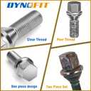 Dynofit M12x1.25 Lug Bolts Set Compatible with Je-ep Compass Cherokee Renegade, 20pcs 12mmx1.25 Lug Nuts Stud for Fiat 500 Dodge Dart Chrysler 200, 28mm Shank Wheel Bolts Replace OE#6511051AA 611-005