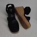 SM New York Wedge Heel Sandals Black 9.5