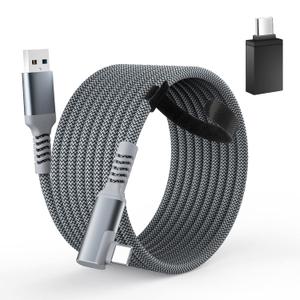 for Oculus Link Cable, 16FT Link Cable for Oculus Quest 2, High Speed Data Transfer and Fast Charging USB A to USB C Nylon Braided Cable for Oculus VR Headset and Gaming PC (Gray)