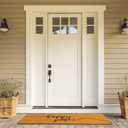 Juvale Natural Coco Coir Large Door Mat, Happy Place Long Outdoor Rug (17 x 60 in)