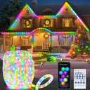Jnaurb RGB Color Changing Rope Lights Outdoor, 66ft 200LED Smart String Lights with Remote & APP Control, Waterproof Music Sync Rope Lighting - DIY Flexible Tube LED Lights for Bedroom Garden Wedding (RGB (Red, Green, Blue))