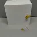 UNIQOOO White & Gold Heart Lock Acrylic Card Box, Modern DIY Wedding & Occasion Box, 10x10x5.5 inches