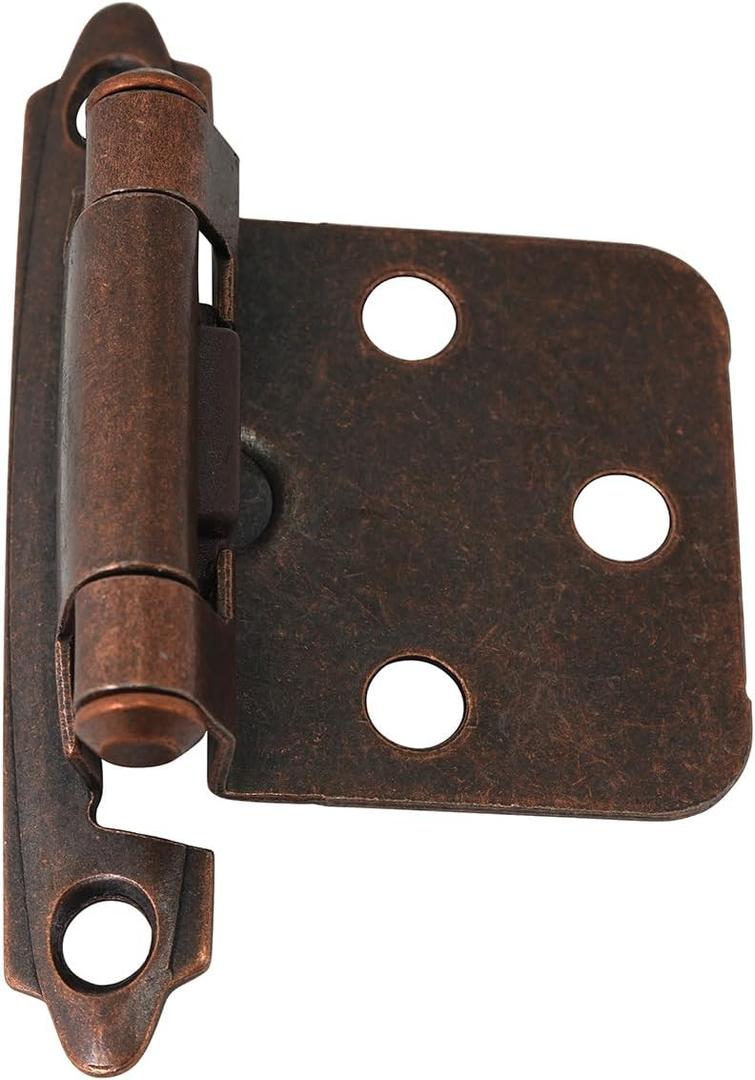 Dark Copper Plated Cabinet Hinge, Contemporary Style, Brown, 25 Pairs - 50 Pieces