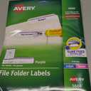 Avery Self-Adhesive Laser/Inkjet File Folder Labels, Purple Border, 750/Pack