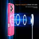 Hocase for iPhone 16 Pro Max Case, with Magnetic Ring Stand [Compatible with MagSafe] [Military Grade Protection] Slim Shockproof Translucent Protective Phone Case - Hot Pink