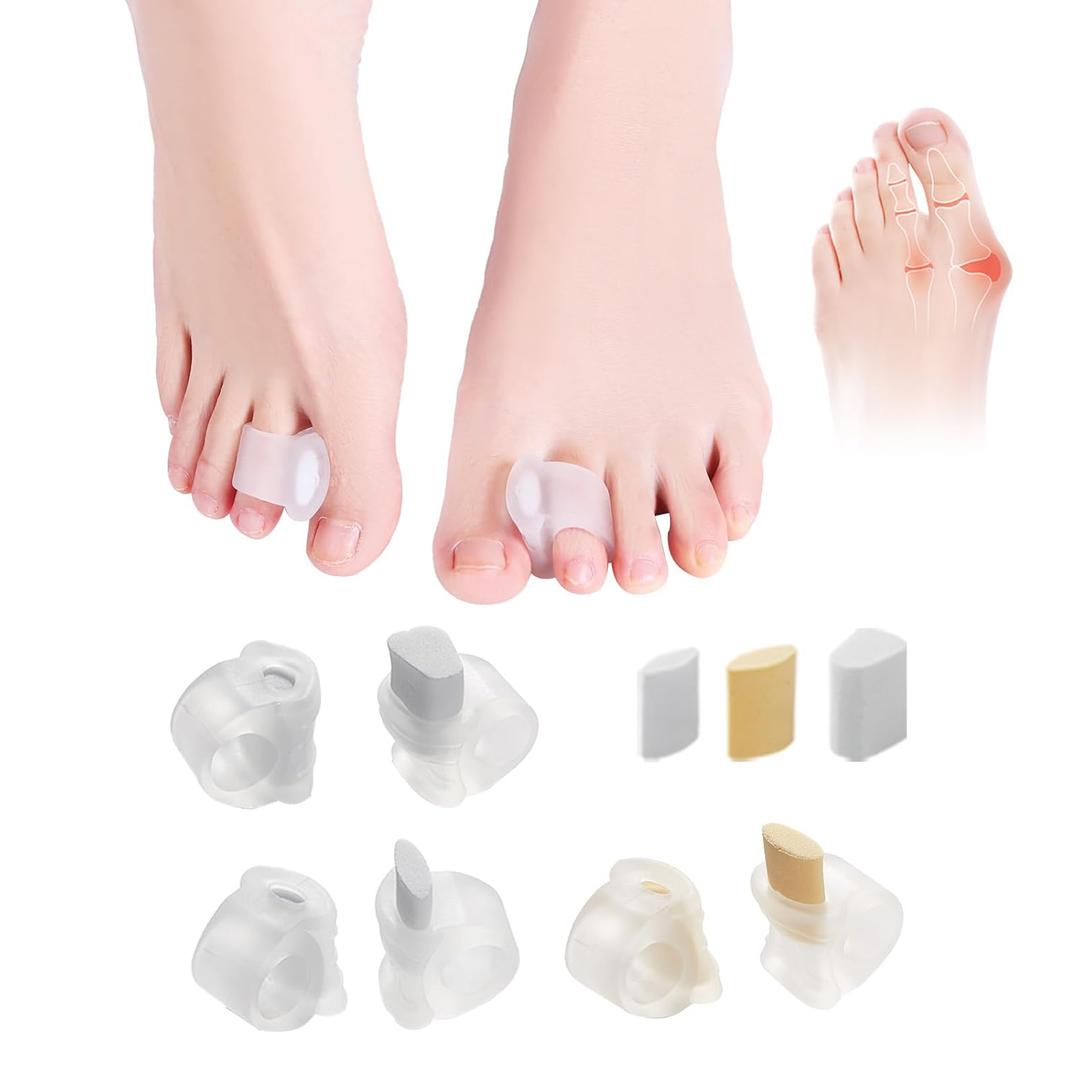 2 x Adjustable Big Toe Separators For Women Men, Silicone Gel Spacers Corrector, For Bunion Hammer Overlapping, 6 Pcs