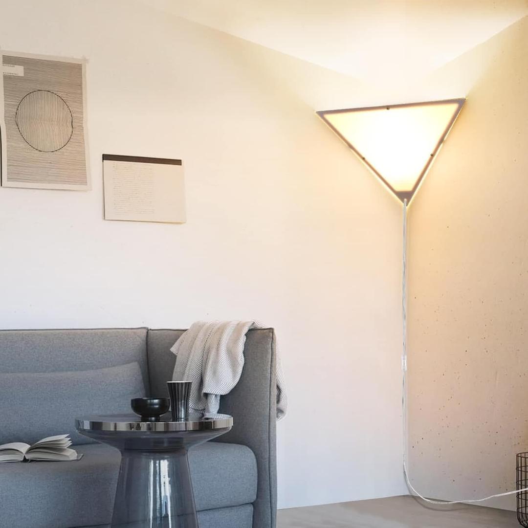 Corner Light with Switch, Ceiling Corner Lights for Living Room, Plug in Ceiling Light for Dark Area, Lamp for Bedroom, Kids Room, Triangle Shape (E26-1 Pack)