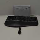 MEETION Ergonomic Wireless Keyboard and Mouse, Ergo Keyboard with Vertical Mouse, Split Curved Keyboard with Wrist Rest, Natural Typing Rechargeable Full Size, Windows/Mac/Computer/Laptop, Large Size (Black)