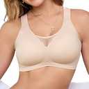 Wireless Seamless Bras for Women No Underwire Bra Full Coverage Comfortable Bras Everyday Bra Nude, Large