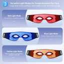 Red Light Therapy for Eyes, 630nm & 850nm Infrared Eye Pods for Eye Bags, Dark Circles, and Wrinkles, Red Light Therapy Glasses with Light-Blocking Eye Mask to Reduce Puffiness and Fine Lines Black