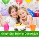 Andiker Hanging Snowflakes Decorations, 6pcs Rainbow Snowflake Garland for Christmas Birthday Party Baby Shower Graduation, Holographic Party Decorations for Adding Party Atmosphere (Small Stars)