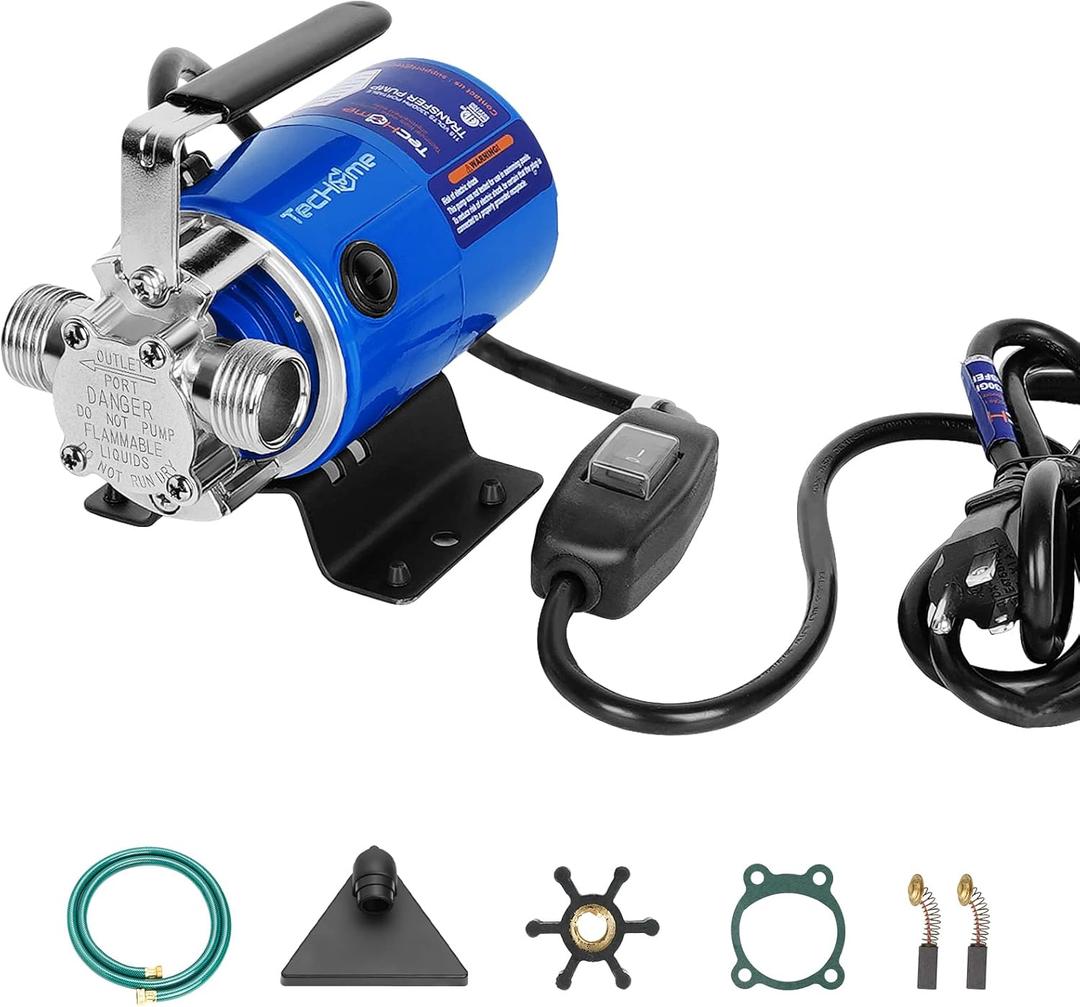 Water Pump, 115V 1/10HP 330GPH Water Transfer Utility Pump, With ON/OFF Switch And Suction Hose Kit.