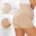 Womens Seamless Maternity Boyshort Underwear Over Bump, Pregnancy High Waisted Shapewear Panties for Support Belly, 