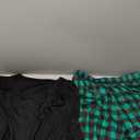 Women Plus Size Pajamas Set Plaid Lounge Pants V-Neck Short Sleeve Cotton T Shirt 2 Piece Sleepwear, Size:XXL