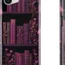 DEENAKIN for iPhone 16e Case Cute,Aesthetic Amethyst Ripple Bookshelf Floral Accents,Compatible with Magsafe,Trendy Wildflower Unique Retro Western Slim Silicone Phone Cover for Women Girls
