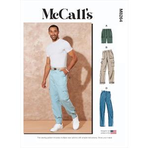McCall's M8264AA Men's Bermuda Shorts and Cargo Pants Sewing Pattern Kit, Code M8264, Sizes 34-36-38-40-42