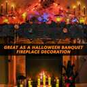 Black Halloween Garland - 2X 6.6FT Black Maple Leaf Vine Fall Garland, Halloween Decoration for Fireplace Mantel, Stairs, Wall, Home and Party Decor