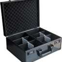 Toploader Card Storage Box for 3 X 4 35pt Rigid Cards, Combination Lock Storage Box with 6 Removable Dividers, Sports Card Case