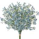 14 Pcs Baby's Breath Artificial Flowers Bulk 3 Branches Faux Baby Breath Plastic Flowers Fake Gypsophila Flower Arrangement for Crafts Fake Flowers Bouquet for Wedding Home Decor Blue Baby Breath