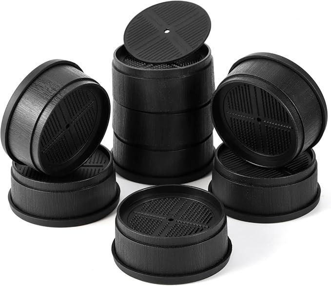 ZEAYEA 8 Pack Adjustable Bed Furniture Risers, Heavy Duty Bed Lifts Risers, Stackable Round Sofa Table Couch Chair Raisers for Protect Floors and Surfaces, 3.5" Diameter