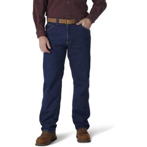 Wrangler Riggs Workwear Men's Lined Relaxed Fit Jean, 34W x 32L, Antique Indigo
