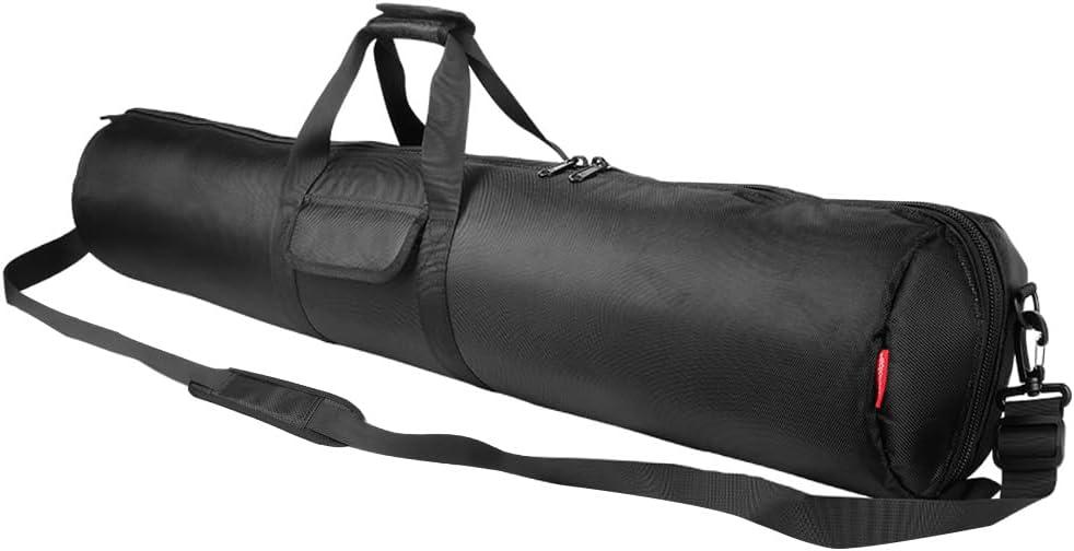 HEMMOTOP Tripod Bag, 47x8.3in All Sides Thick Padded Tripod Carrying Case with Shoulder Strap and Handle, Heavy Duty Light Stand Bag with Two Zippered Pockets for Pool Cue, Speaker Stand -R12021
