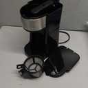 Elite Gourmet EHC-112B Personal Single-Serve Compact Coffee Maker Brewer Includes 14Oz. Thermal Travel Mug with Stainless Steel Interior, Compatible with Coffee Grounds, Reusable Filter, Black