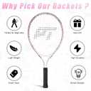 PICKLETECH Kids Tennis Racket for Junior Toddlers Starter Kit Tennis Racquet for Girls and Boys with Carry Bag, Lightweight for Beginners, 21 Inch
