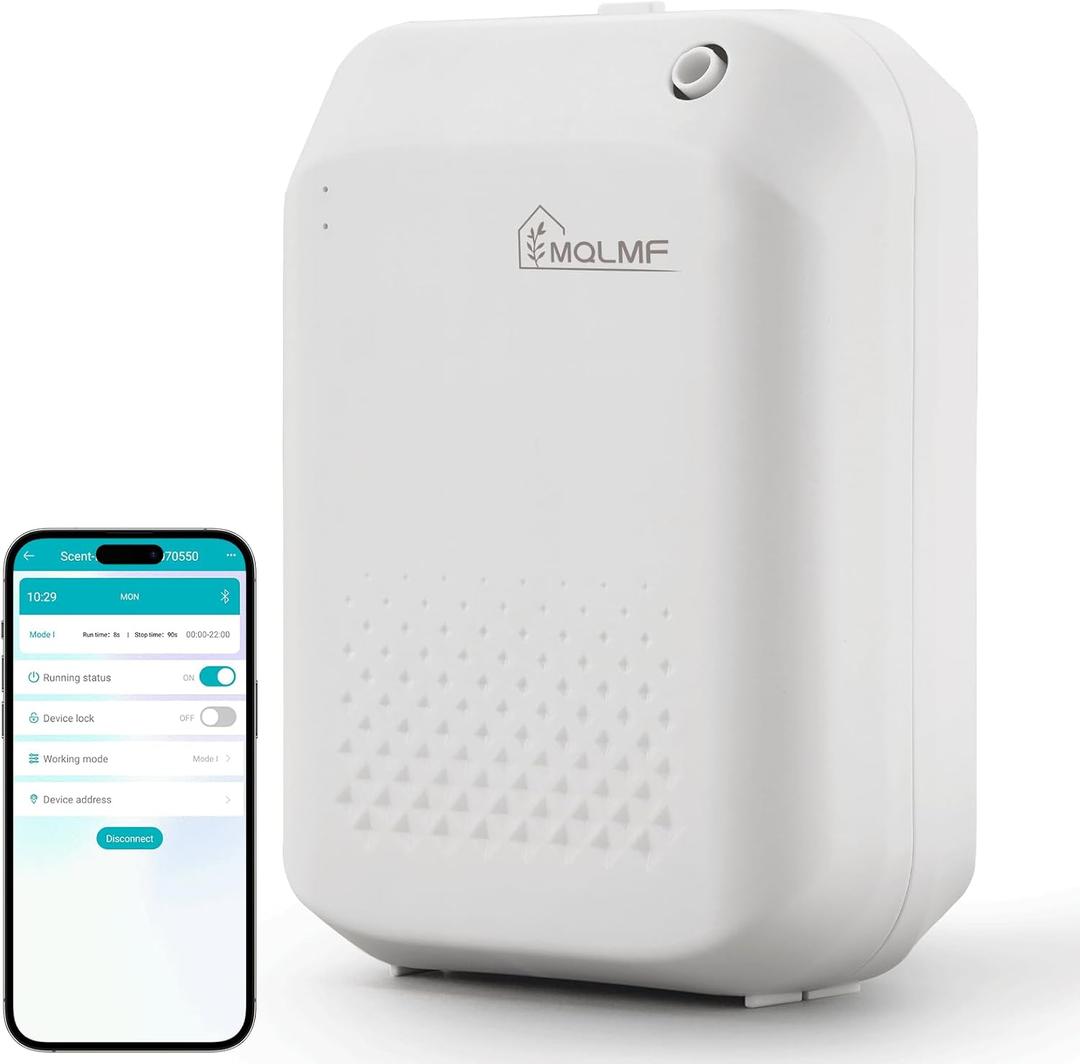 Hotel Collection Diffuser,Wireless Battery Powered,Bluetooth App,Waterless Essential Oil Diffuser,Scent Air Machine for Home,Cold Air Diffusers for Home,Nebulizing Diffuser - Checkered White