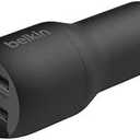 DUAL USB-A CAR CHARGER 12W X2 BLK BELKIN